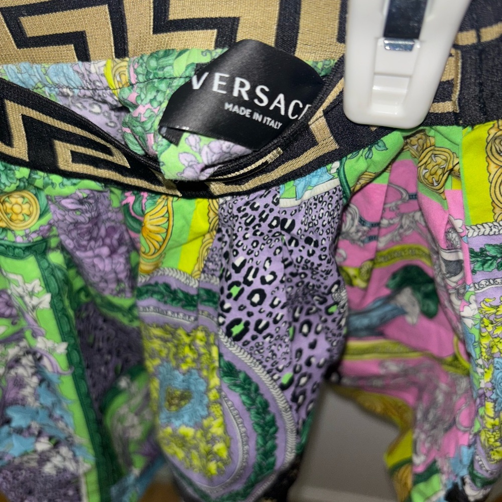 Versace Multicolor Patterned Skirt with Black and Gold Accents - Picture 3 of 5